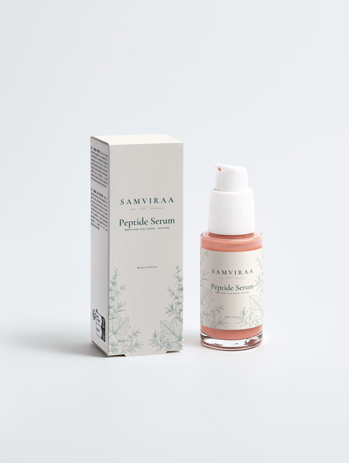 Inside the SAMVIRAA Peptide Ritual Gift Set: Peptide Face Serum, 30 ml