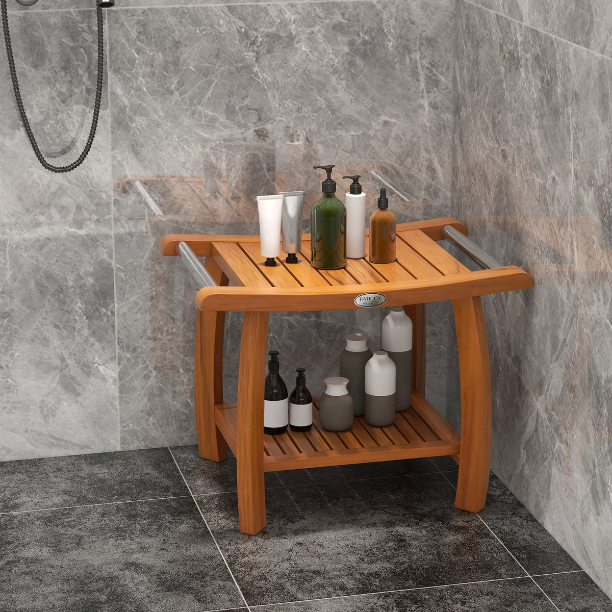 Teak Shower Bench, 2-Tier