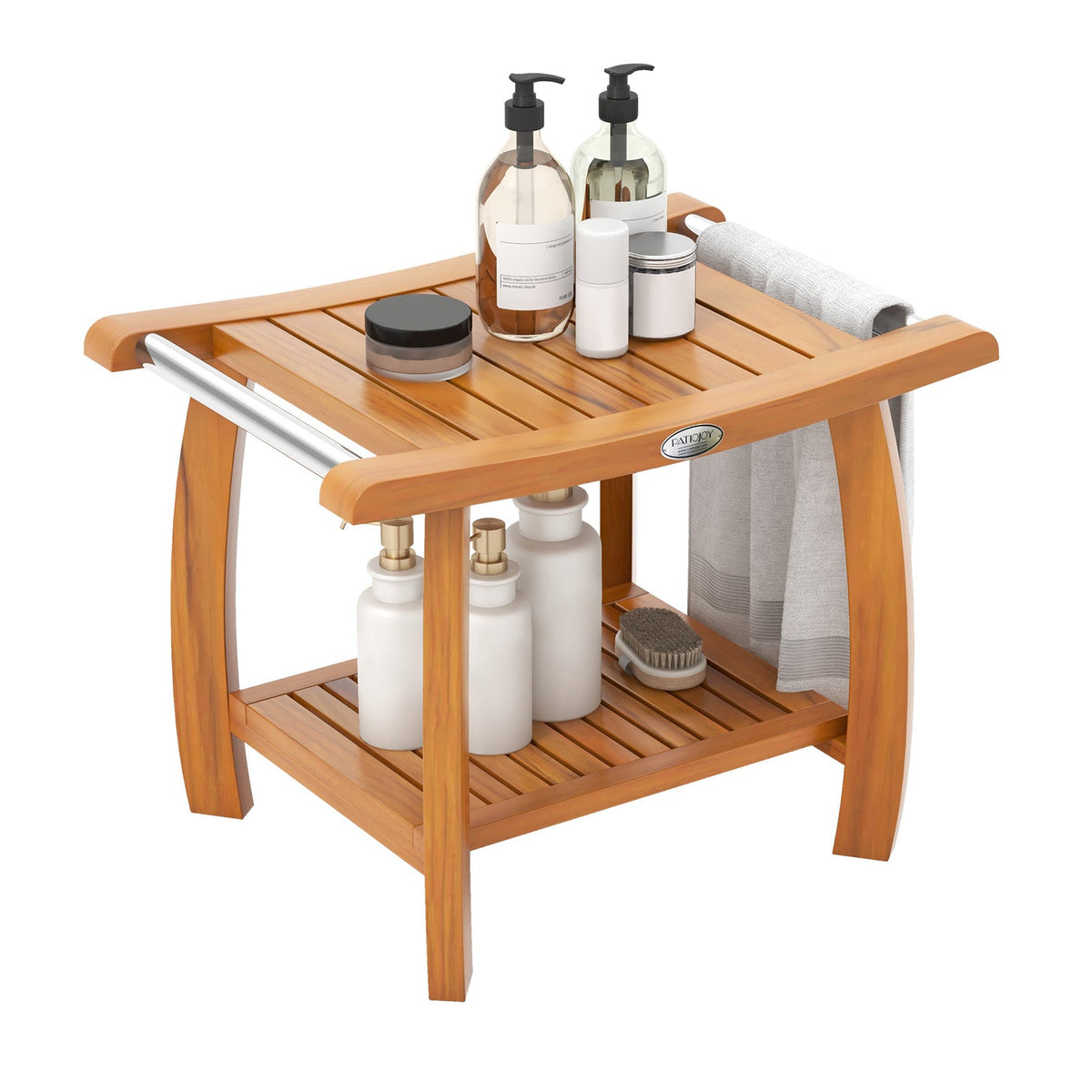 Teak Shower Bench, 2-Tier