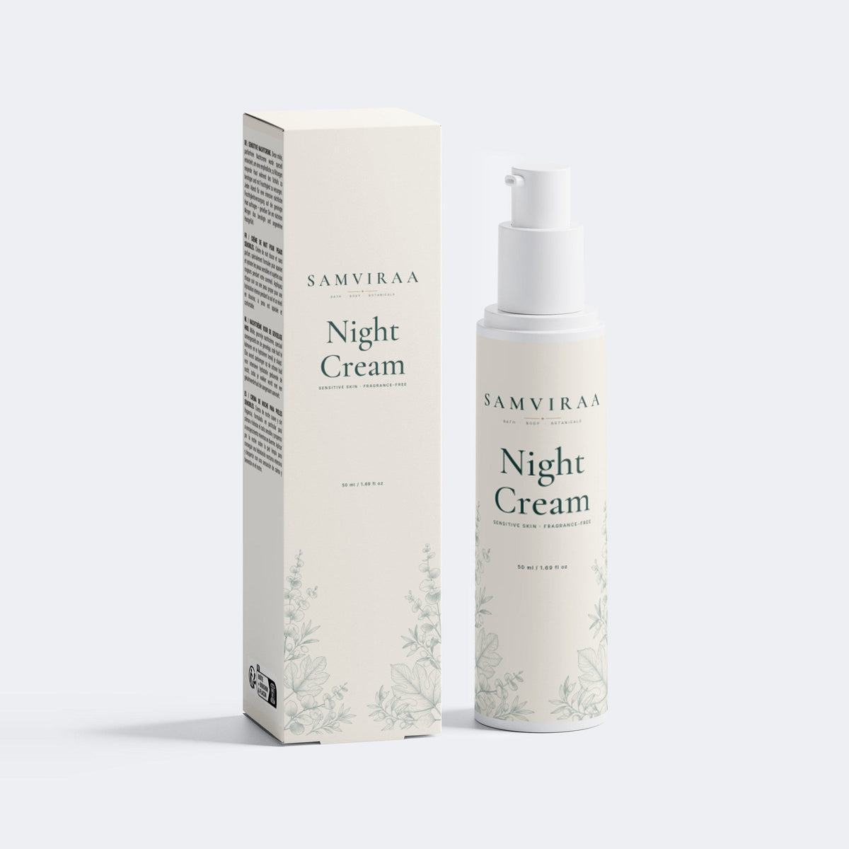SAMVIRAA Overnight Cream for Sensitive Skin, Fragrance-Free