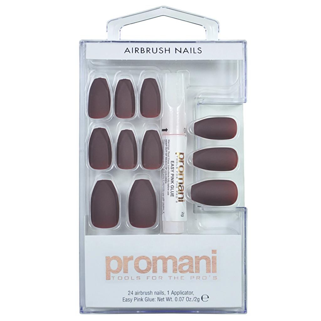 Matte burgundy press-on nail kit with glue