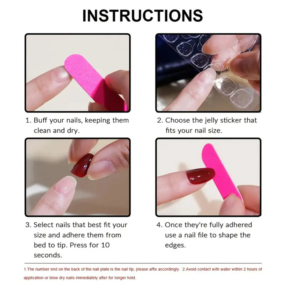 Almond press-on nails, assorted designs