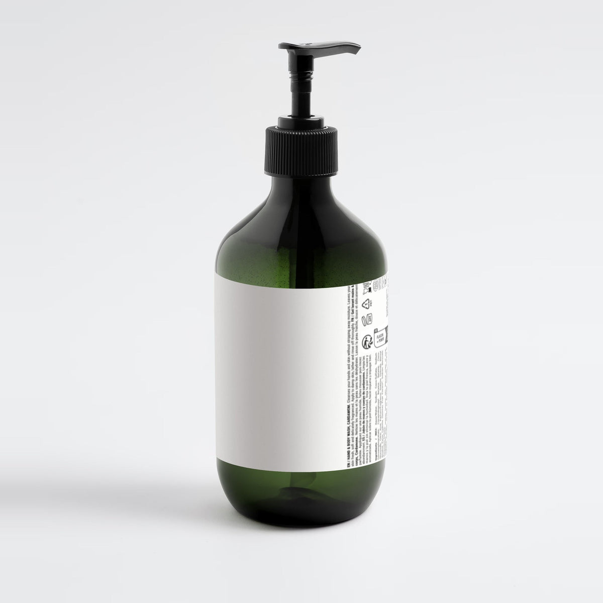 SAMVIRAA Body Wash, Ginger & Smoky Cardamom, 490 ml green bottle (back)