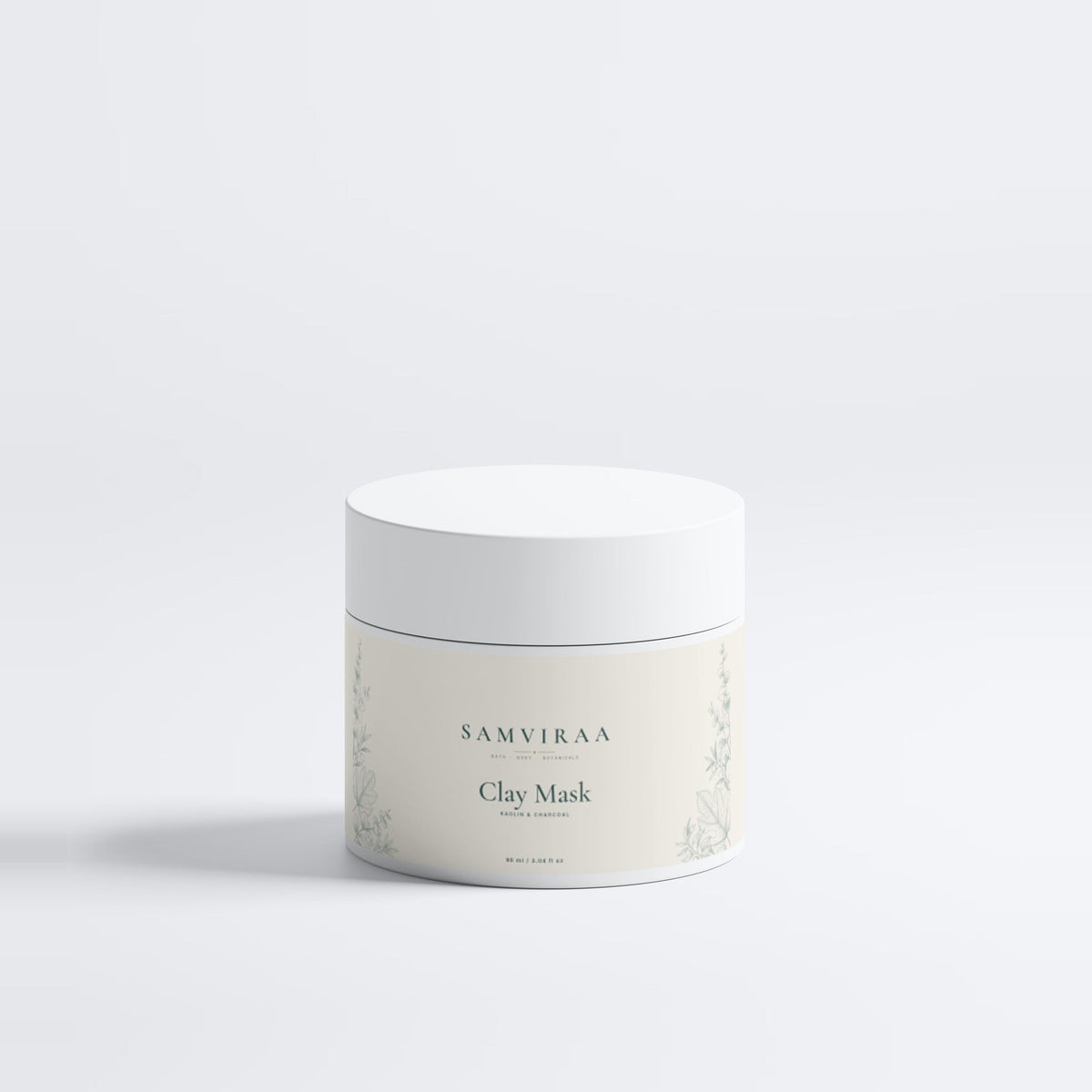 SAMVIRAA Clay Face Mask, Kaolin & Charcoal