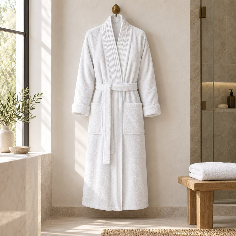 Turkish Cotton Pleated Bathrobe