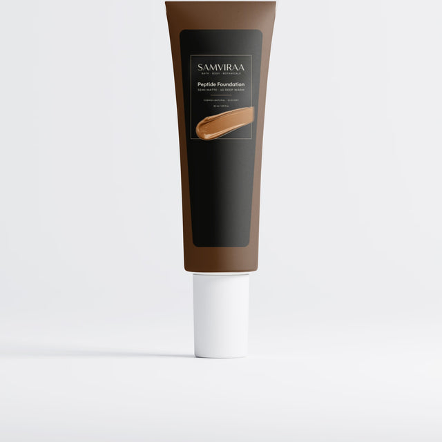 SAMVIRAA Peptide Foundation, Semi-Matte · 45 Deep Warm (tube)