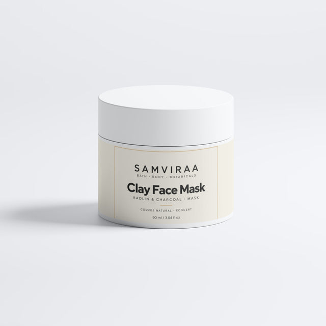 SAMVIRAA Clay Face Mask, Kaolin & Charcoal