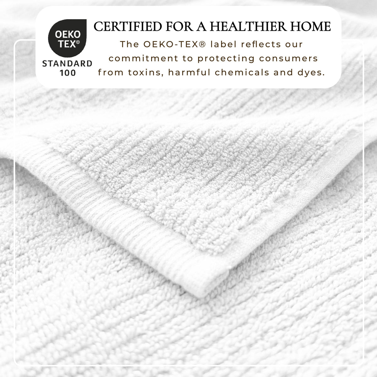 Turkish Cotton Ribbed Towel Set, 6 Pieces